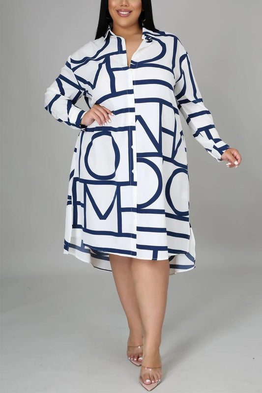 Plus Size Asymmetric Hem Turtleneck Dress